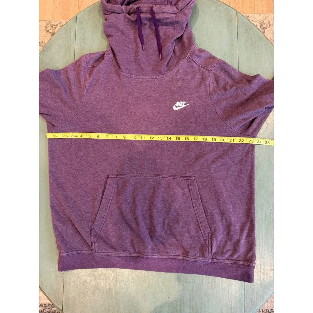 Nike Gym Vintage Funnel Neck Hoodie Purple Heather XL Pullover Women
